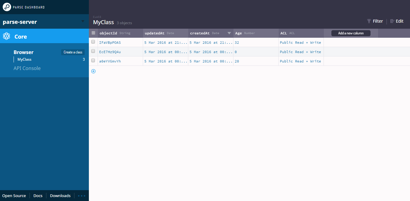 Parse Dashboard